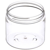 16 oz Clear PET Plastic Single Wall JAR with 89-400 Neck Finish with Black Cap