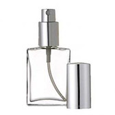 60ml [2 oz&91; Flat Square Shaped Style Perfume Atomizer Empty Refillable Glass Bottle with Silver Sprayer Cap