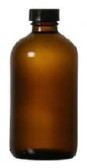 32 oz AMBER Glass Boston Round Bottle 33-400 Neck Finish with Phenolic Poly Cone Liner Caps