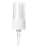 White-Colored PP Plastic 20-410 Ribbed Skirt Fine Mist Fingertip Sprayer with clear over cap and 3 inch dip tube