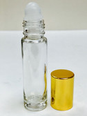 10ml Clear Rollon Bottle With Aluminum Gold Caps Plastic Roller