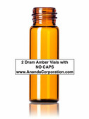 2 Dram [17mm X 60mm&91; AMBER Glass Vials 13-425 neck finish