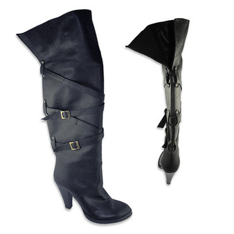 Giorgia Galassi Knee-High Stacked Self-Covered Heel Platform Leather Boots, Sizes 10 and 11, Made in Italy