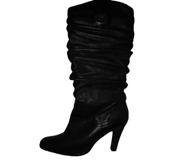 Slouchy sexy Almond Toe Black Boots