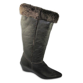 Pedro Miralles Low-Wedge Padded Shearling Lined Brown Winter Boots, Sizes 10 and 11