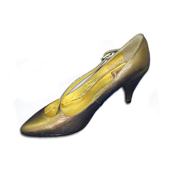 Bronze Leather Pointed Toe Shoe