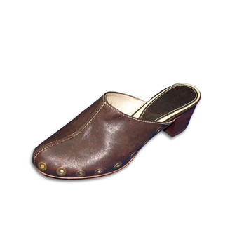 Pedro Miralles Brown Leather Clog Style Mule, Size 6