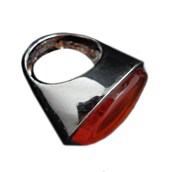 Unisex Amber Glass Set in Silver Ring