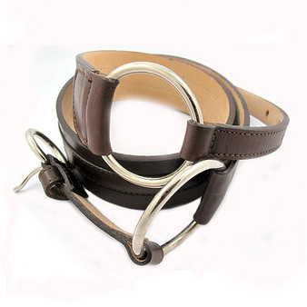 Double Ring Brown Leather Belt