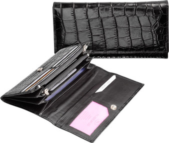Patent leather embossed wallet