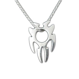 Sterling Silver Necklace with Strength Charm Pendant