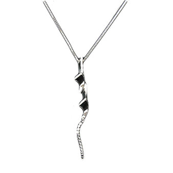 Dazzling Sterling Silver Necklace with Long Crystal Teardrop Pendant