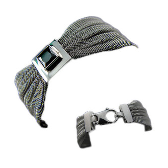 Onyx Adornment Set on Italian Mesh Bracelet