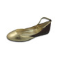 Round Toe Heel Brown Patent Leather with Gold Accented Toe and Ankle Strap