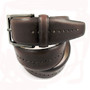 Brown Leather Belt With Gun Metal Buckle