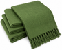 Kakaos Value Set Of 4 Solid Color Cotton Yoga Blankets
