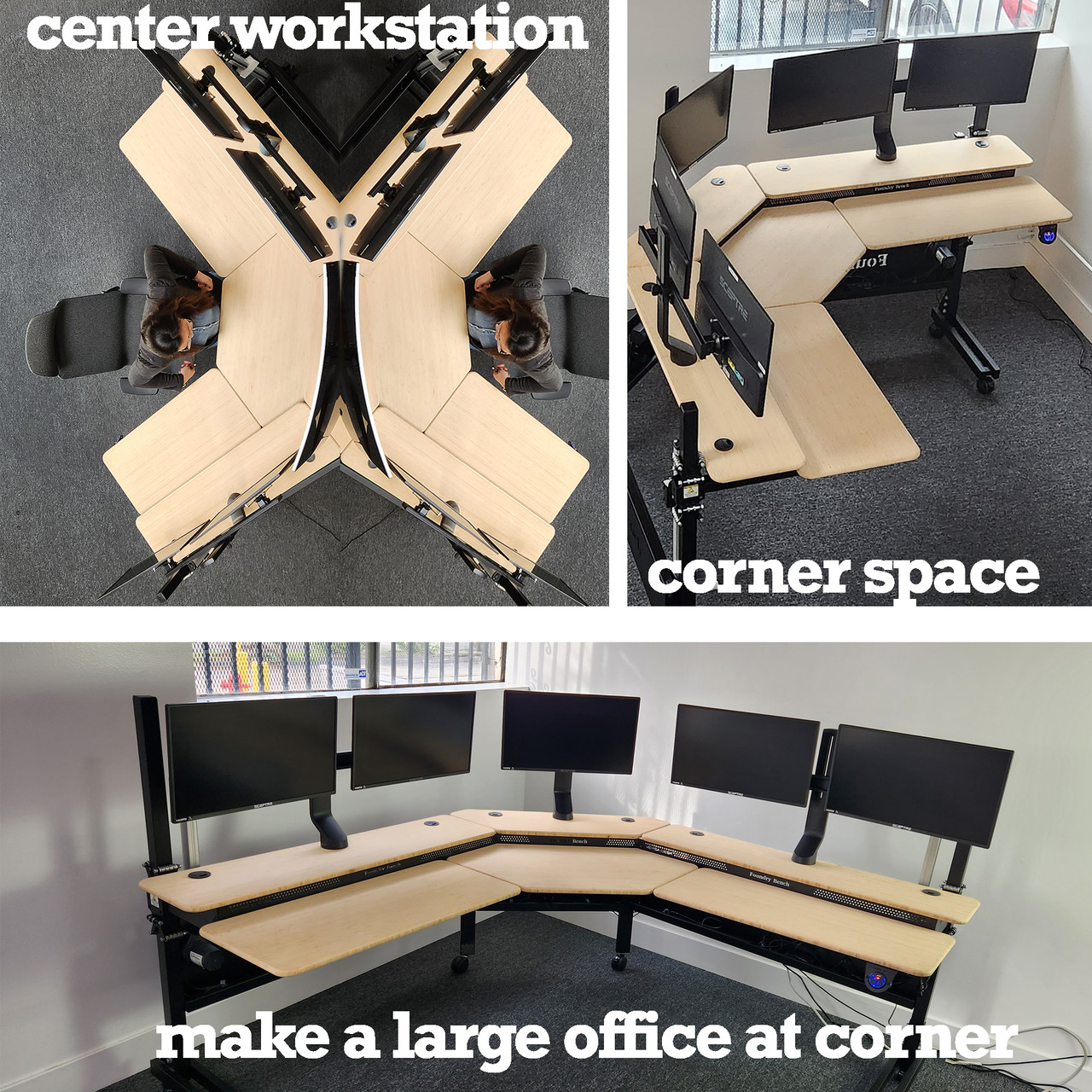 Foundry Bench Corner Standing Desk-Height Adjustable Desk