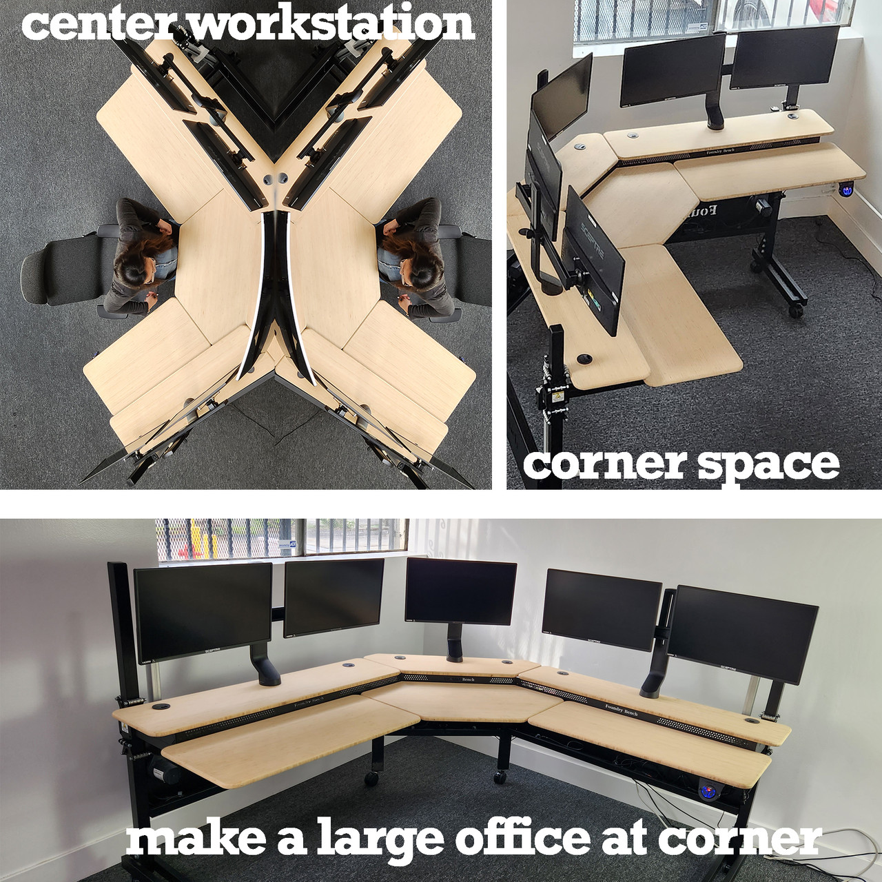 Foundry Bench Desk Corner Electric Standing Desk