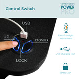 Features of Deluxe USB Height Control Switch | Power Pro Corner Sit Stand Desk Converter | VersaDesk