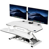 PowerPro® Corner Electric Standing Desk Converter With USB Charging, VDPPC