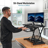 PowerPro® Elite Standing Desk Converter w/ Programmable Swtich, USB Port and Mobile APP