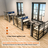 WorkNest Cube T - Glass Office Cubicle 2 Persons