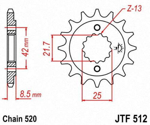 Jt Countershaft Steel Sprocket 14T - JTF512.14