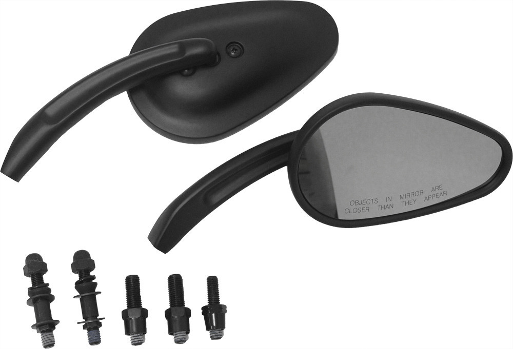 Harddrive Mirrors Black Tapered Black - 18-159