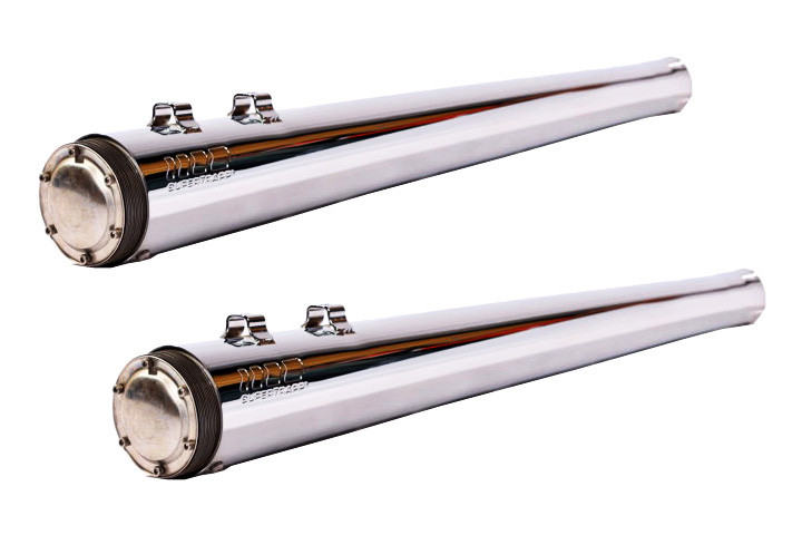 Supertrapp Megaphone Slip-On Exhaust 2:2 Chrome HD FLH / FLT 95-14