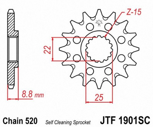 Jt Countershaft Steel Sprocket 13T - JTF1901.13SC