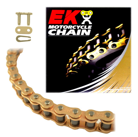 EK 428SHDR Heavy Duty Gold MX Race Motorcycle Chain (Clip Master)