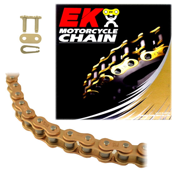 EK 415SHDR Gold MX Race Motorcycle Chain (Clip Master)
