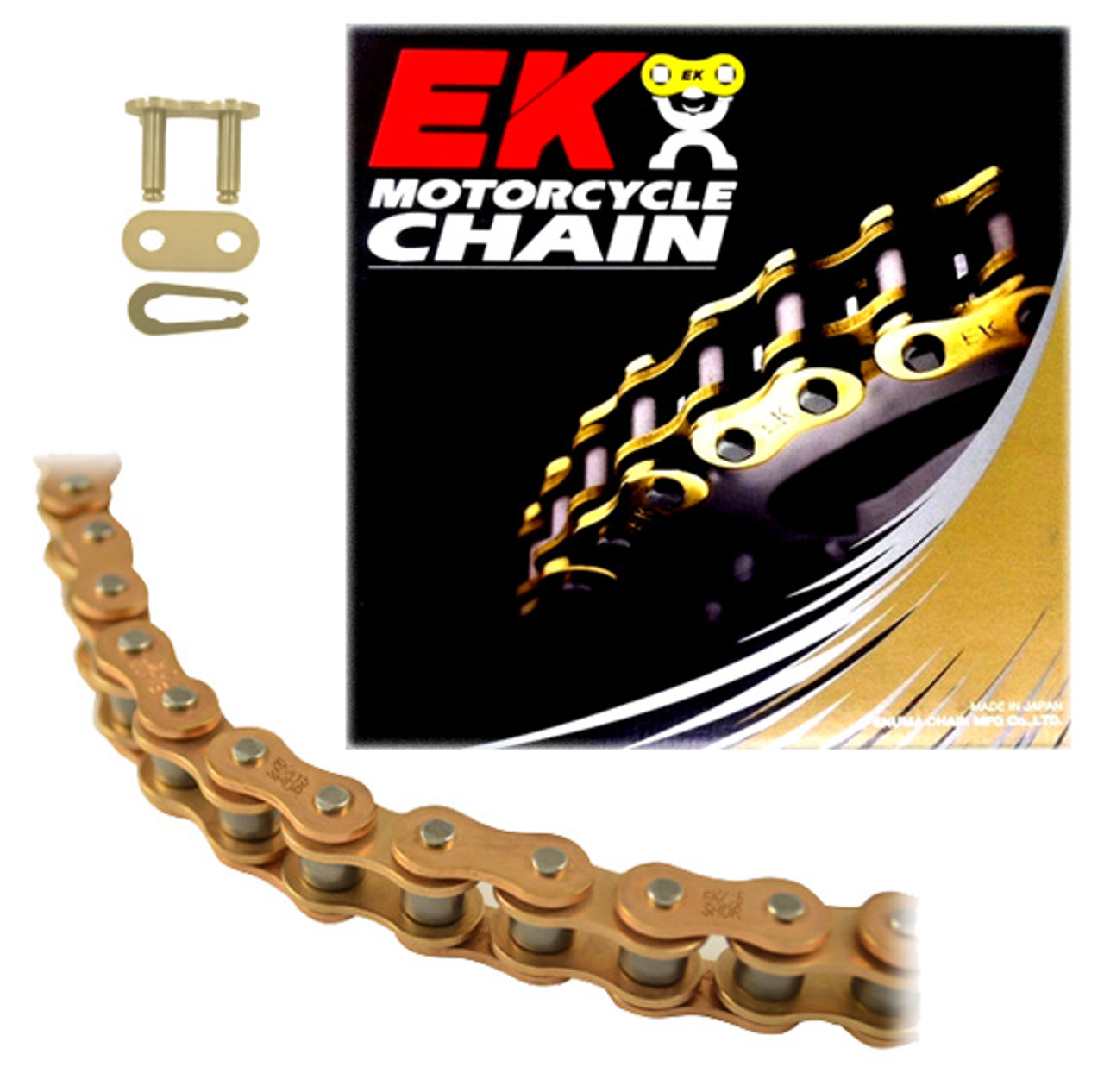 EK 415SHDR Gold MX Race Motorcycle Chain (Clip Master) - Speed Addicts