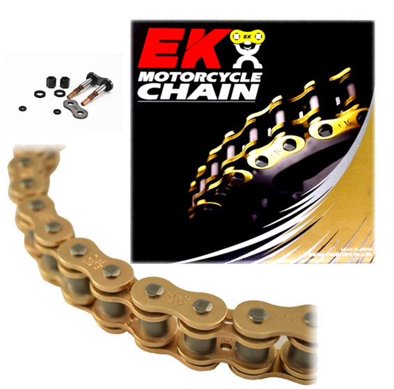 EK 530SRX2 Gold Sport Race QX-Ring Motorcycle Chain (Screw Master)
