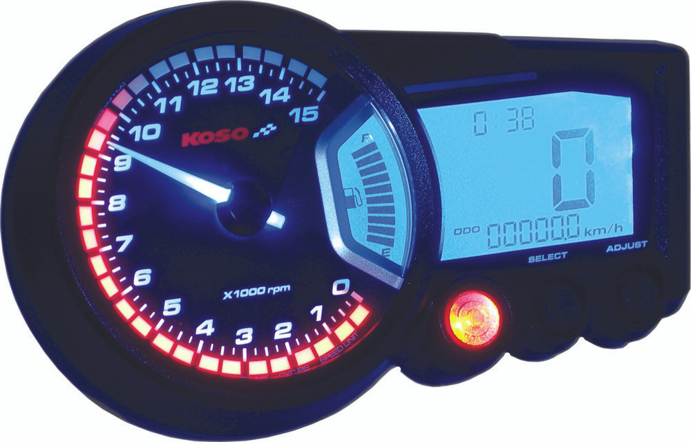Koso Gp Style Multi-Function Gauge Rx-2 Black Panel - BA010001