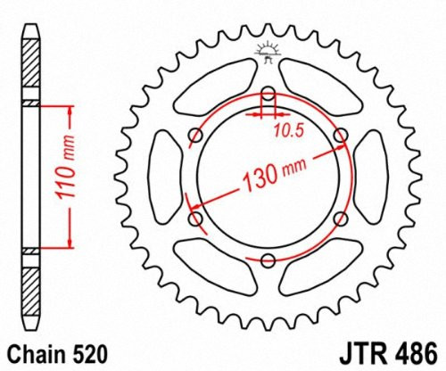 Jt Rear Steel Sprocket 45T - JTR486.45
