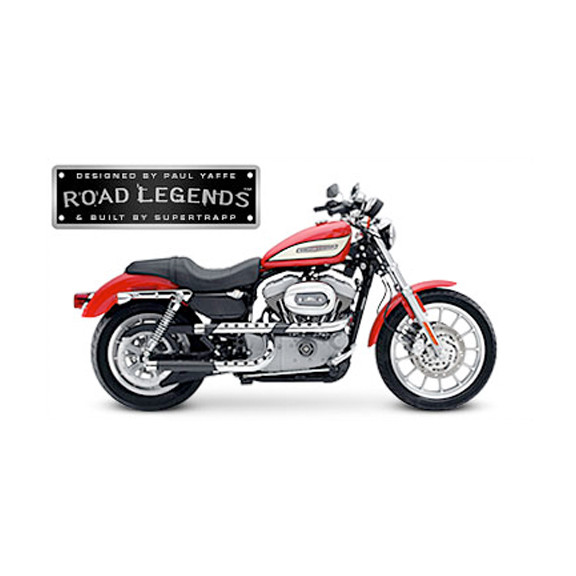 Supertrapp Road Legend X-Pipe Exhaust for HD SPORTSTER 04-06 Black 3SHLD