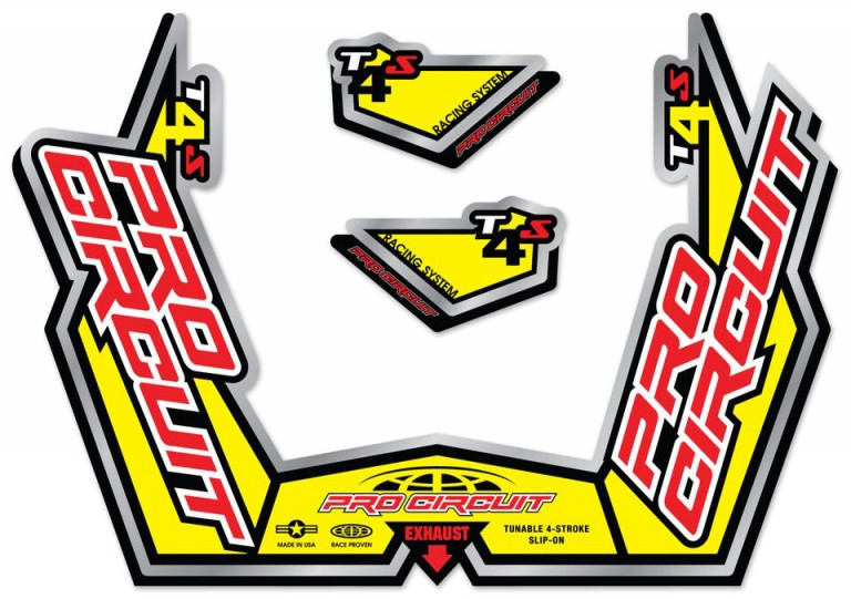 Pro Circuit T-4S Sticker Kit Replacement Muffler Stickers - DC09T4S