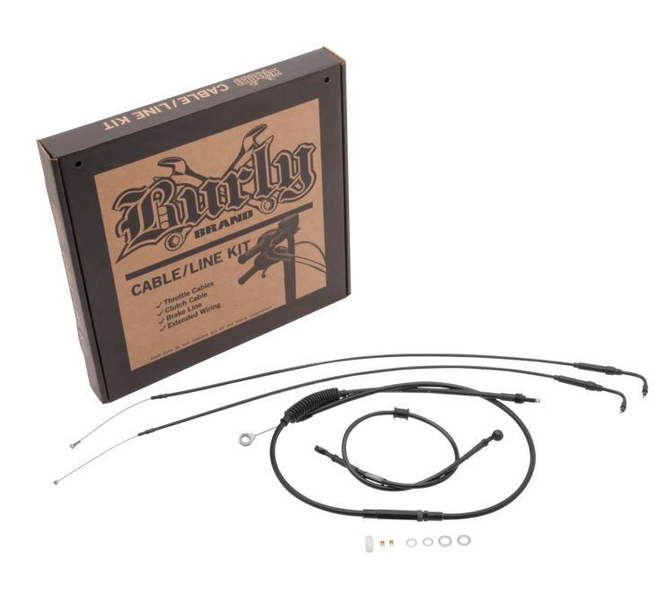 Burly Control Cable Kit Black Clubman Bars (B30-1098)