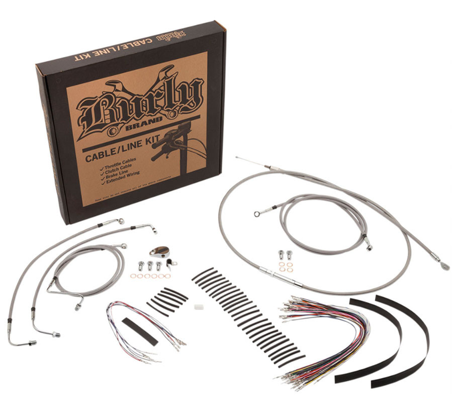Burly Control Cable Kit Stainless 15" Bars (B30-1120)