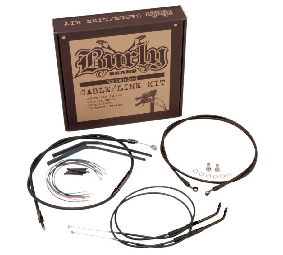 Burly Control Cable Kit Black 15" Bars (B30-1116)