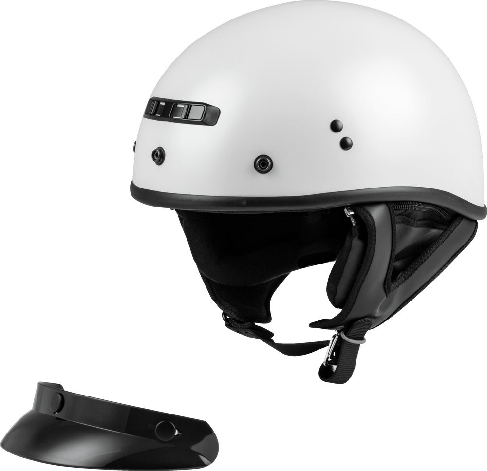 Gmax GM-35 Full Dress Solid Half Helmet White