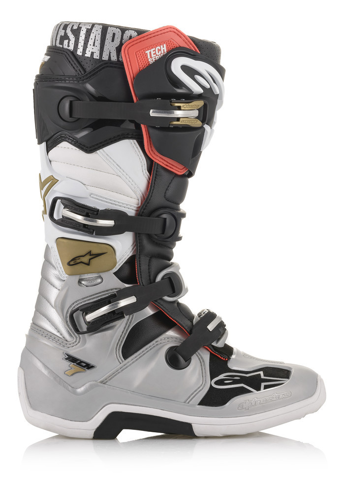 Alpinestars Tech 7 (Previous Collection) BLACK/SILVER/WHITE/GOLD Boots