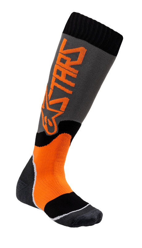Alpinestars Mx Plus-2 Socks Cool Gray Orange Adult Medium