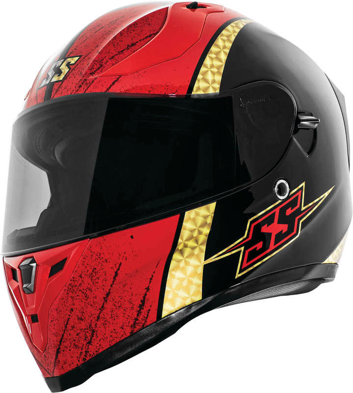 Speed and Strength SS2100 Heretic Helmet Black Gold Red