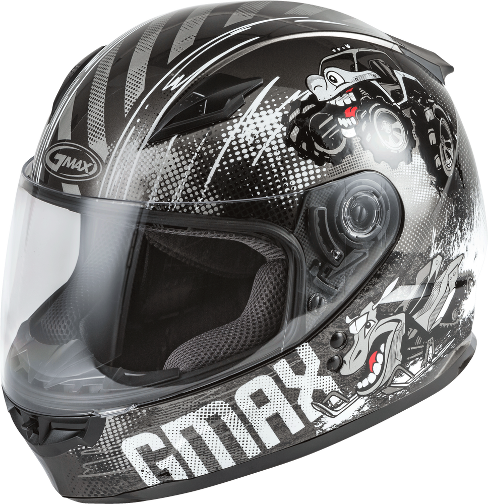 Gmax Youth GM-49Y Beasts Full-Face Helmet Dark Silver Black