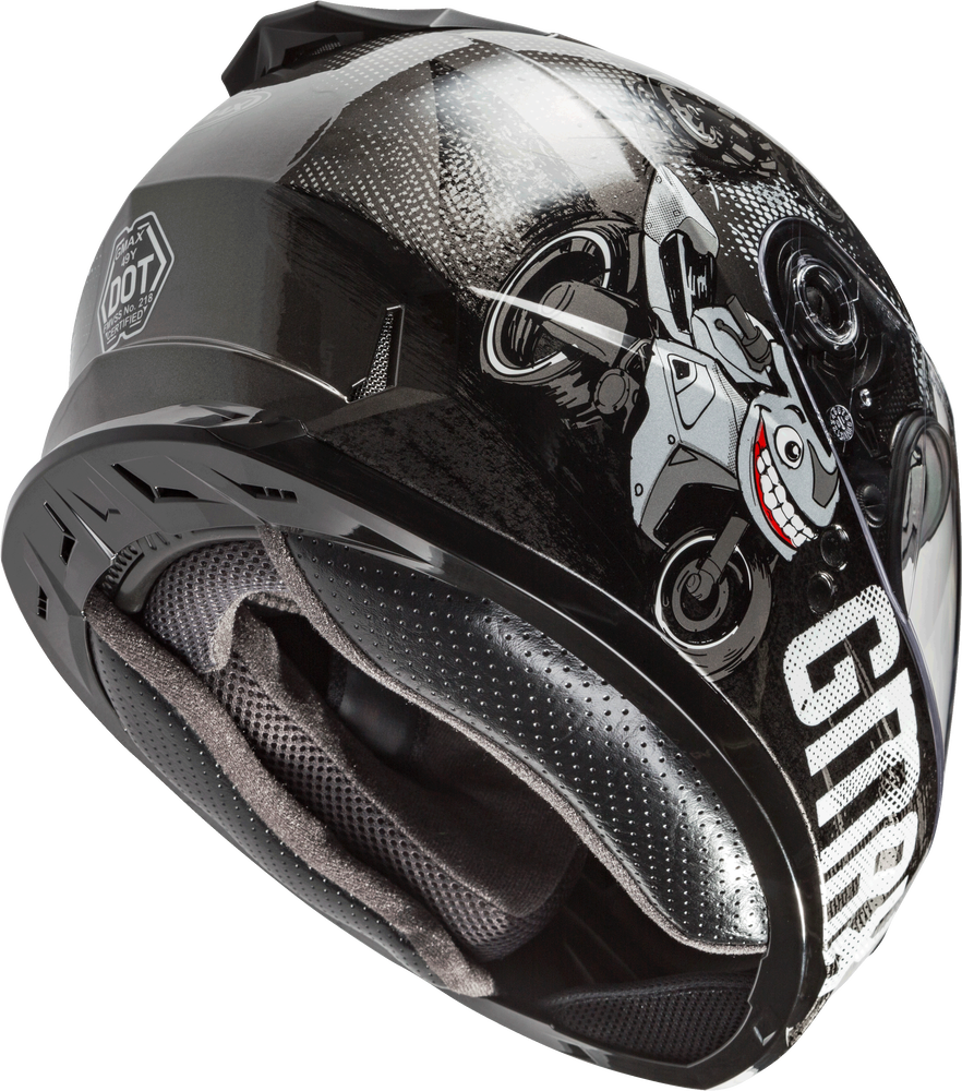 Gmax Youth GM-49Y Beasts Full-Face Helmet Dark Silver Black