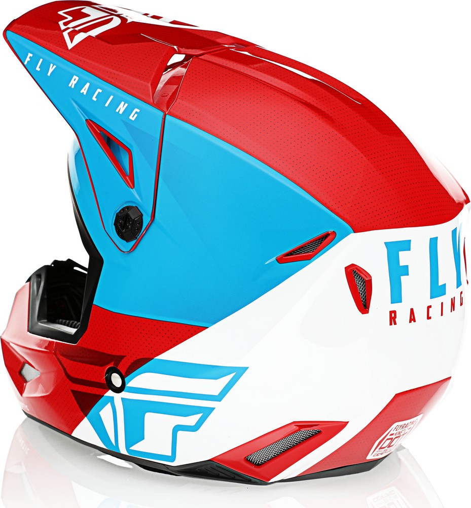 Fly Racing Kinetic Straight Edge Helmet Red White Blue
