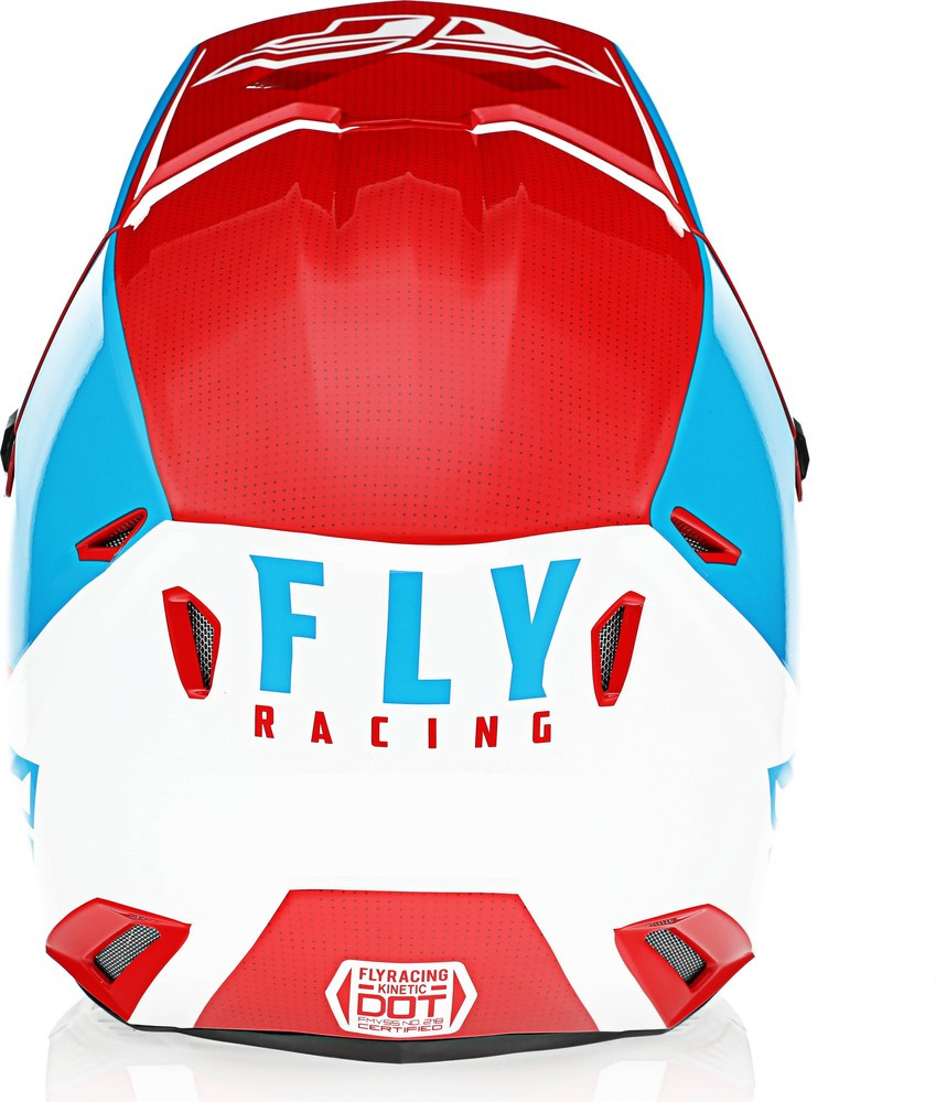 Fly Racing Kinetic Straight Edge Helmet Red White Blue