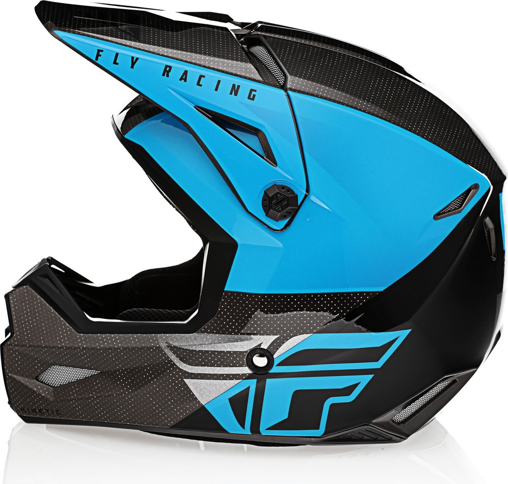 Fly Racing Kinetic Straight Edge Helmet Blue Grey Black